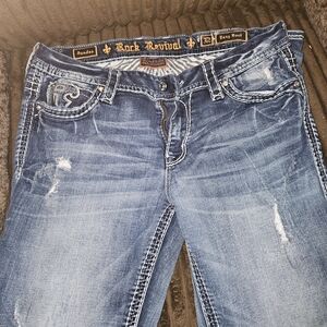 Rock Revival Women's Blue Distressed Jeans